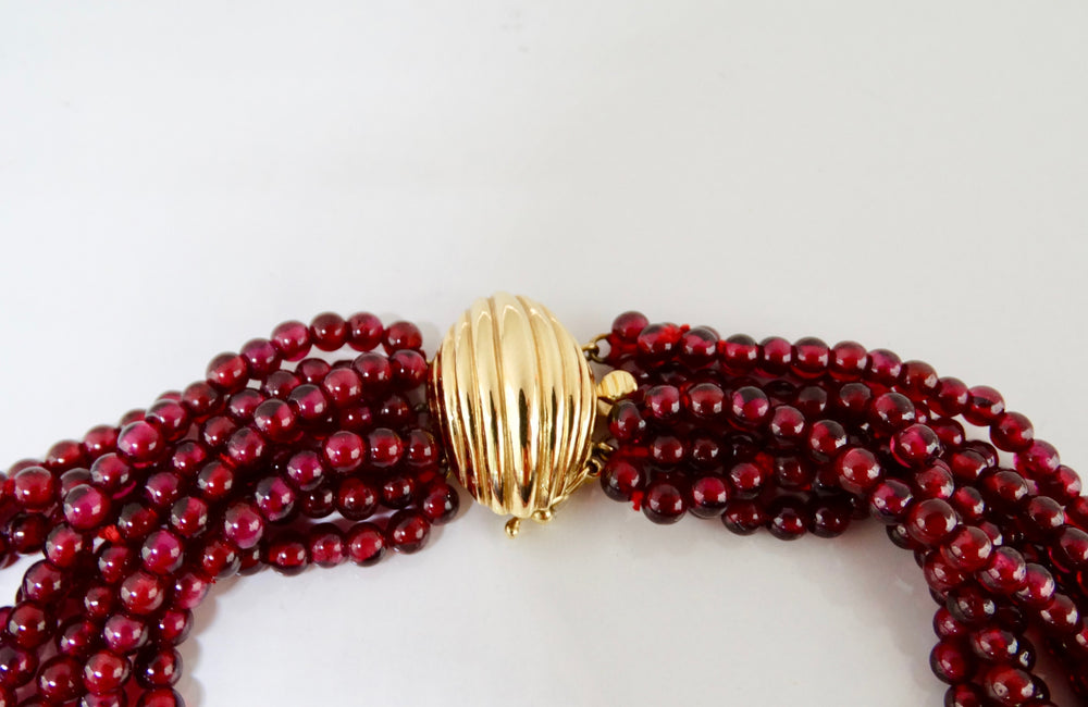 Red Garnet Multi-Strand Necklace
