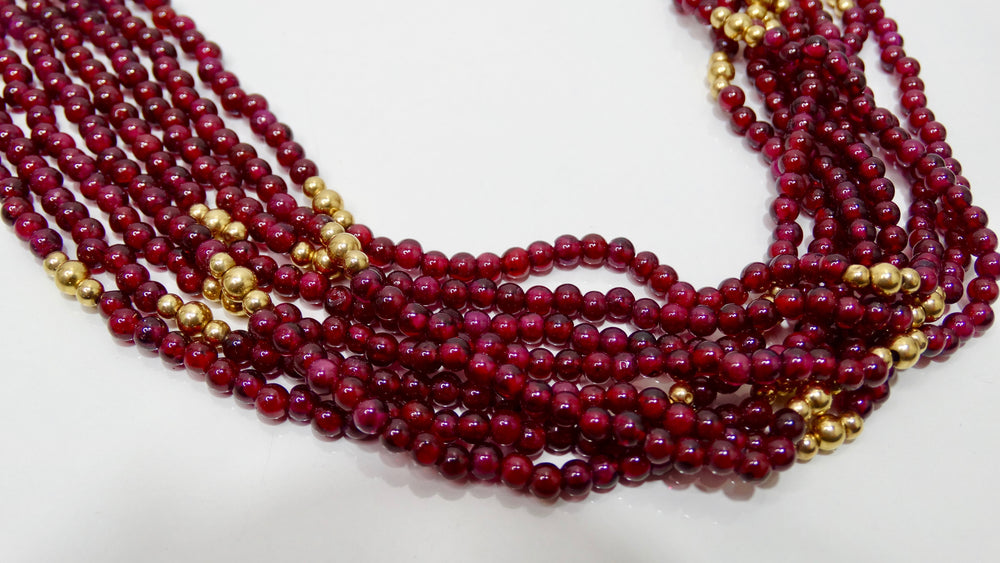 Red Garnet Multi-Strand Necklace