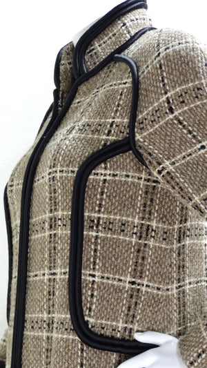 Chanel Wool Beige Tweed Long Coat