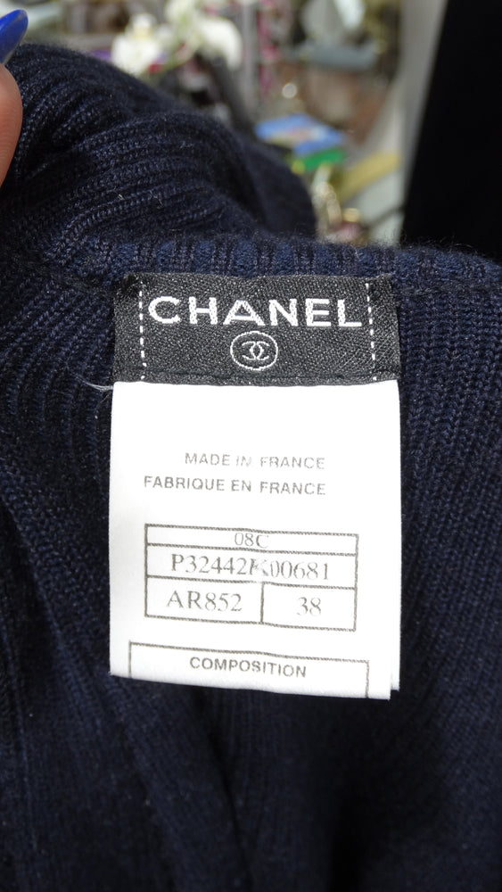 Dresses Chanel Chanel Wool Cashmere Lurex Knit CC Logo Buttons Sweater Dress
