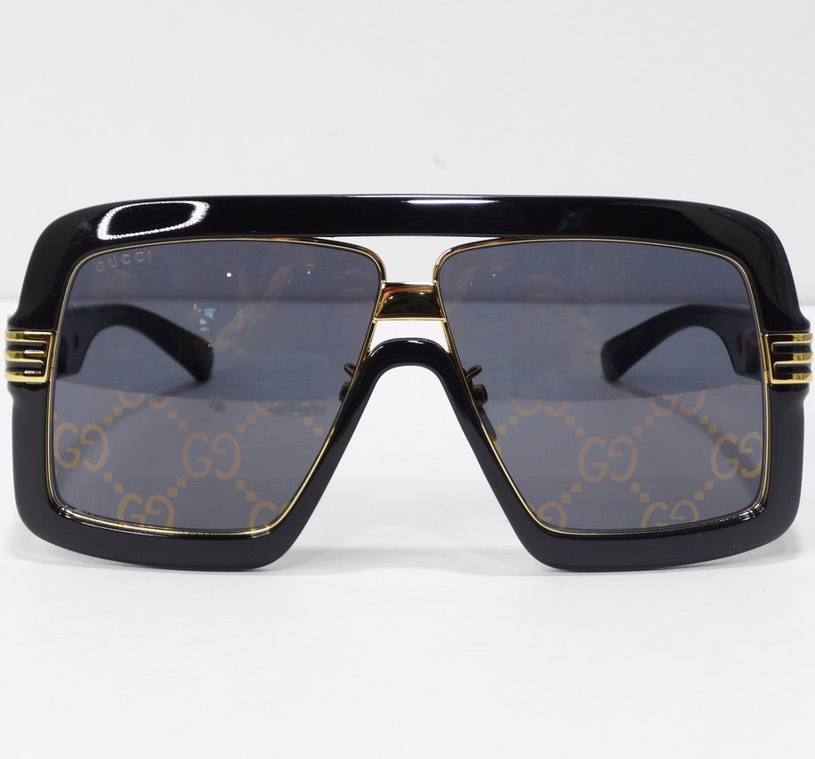 Square-frame sunglasses with GG lens