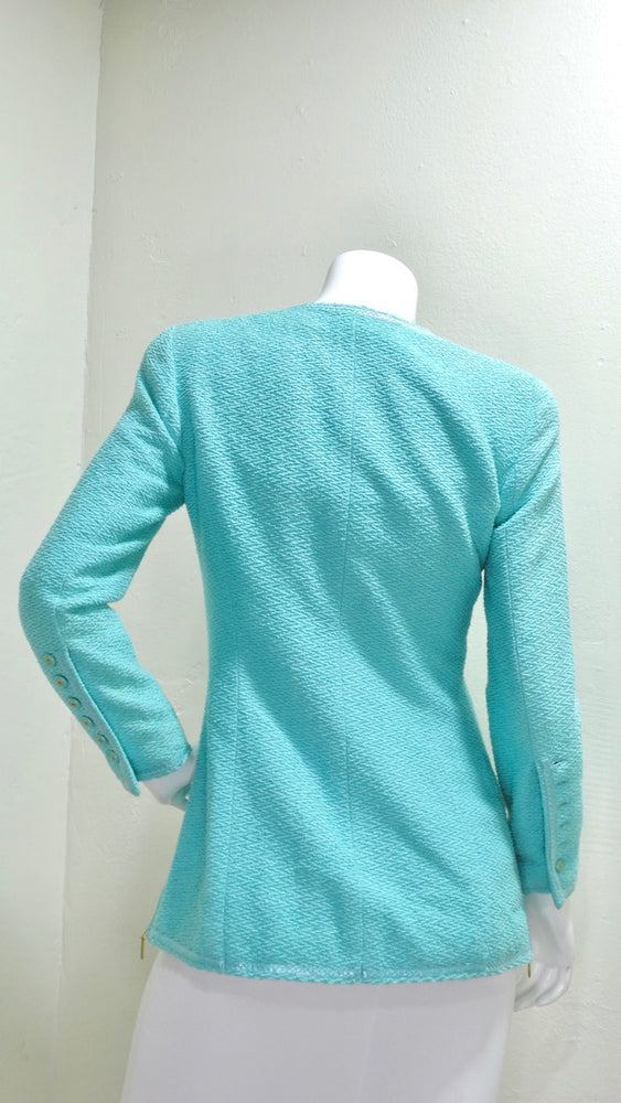 Chanel 1995 Fall Collection Teal Zip-Up Jacket