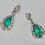 1980s Blue Green Stone Drop Earrings