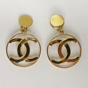 Iconic 24K Gold Chanel 1980s Jumbo Interlocking 'C' Hoop Earrings