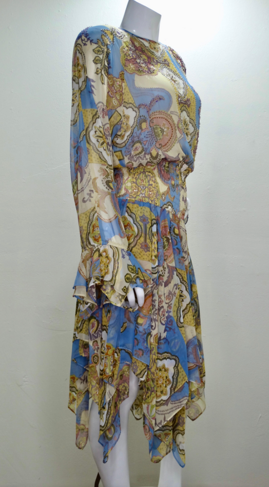 Diane Freis 1980s Printed Dress