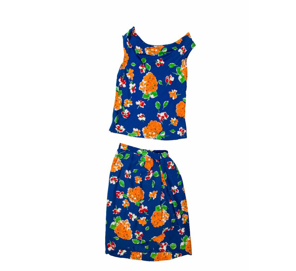 Yves Saint Laurent Floral Skirt Set