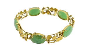 Jade 14k Gold Ornate Bracelet
