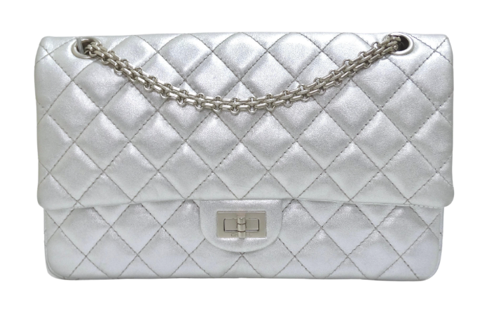 chanel flap bag silver hardware purse