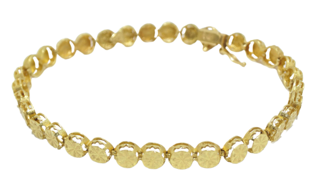 14k Gold Floral Link Tennis Bracelet