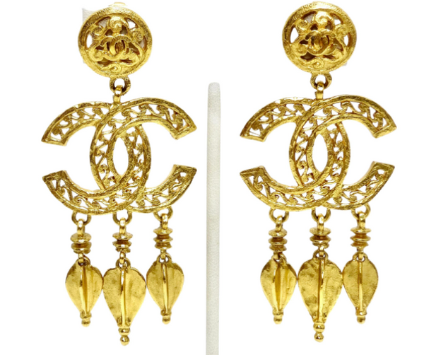 Chanel Ornate Dangle Earrings – Vintage by Misty