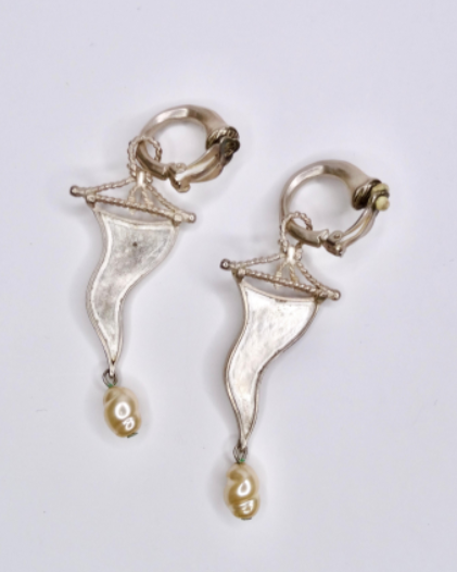 Karl Lagerfeld Ornate Earrings with Pearl