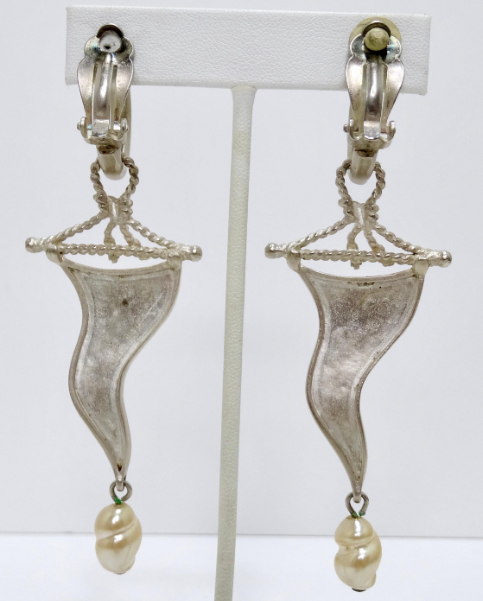 Karl Lagerfeld Ornate Earrings with Pearl