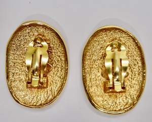Authentic 1980's Vintage CHANEL Lion Earrings Chanel Logo -  Norway