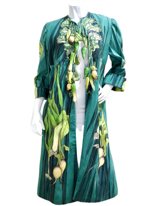 Sara Drower Vegetable Motif Embroidered Duster