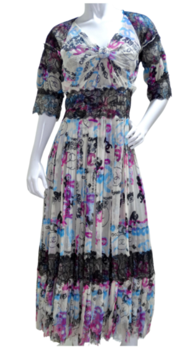 vintage chanel eloise silk dress Chanel Silk Dress