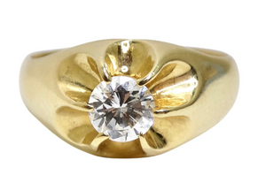 Diamond Solitaire 14k Yellow Gold Ring