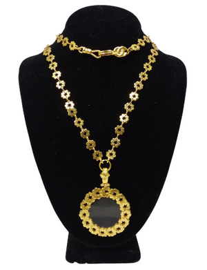 Black & White Chanel 14K Gold Filled Dainty Chain Necklace