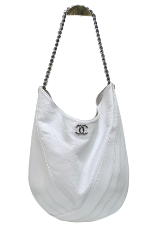 Chanel Crumpled White Patent Droplet Hobo Shoulder Bag – Vintage by Misty