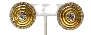 Chanel 1984 Gold and Rhinestone Earrings