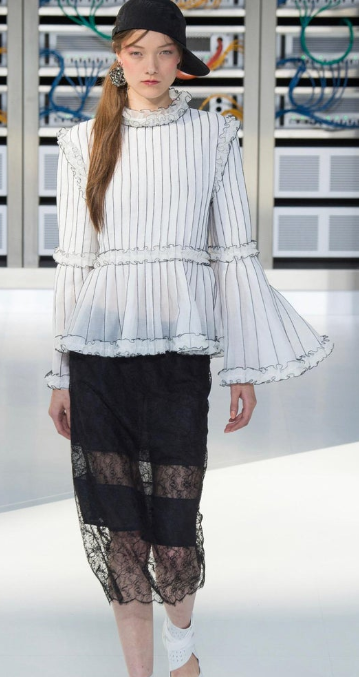 Chanel Runway Black Lace Midi Skirt – Vintage by Misty