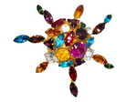 Dominique Aurientis Multi Colored Crystal Brooch