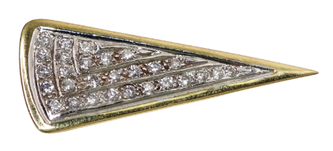 Diamond & Gold Geometric Brooch