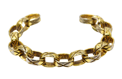 Chanel Gold Chain-Link Cuff Bracelet