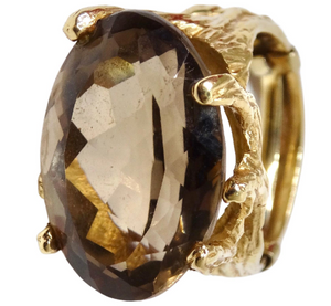 Smokey Quartz Large 1960's Cocktail Ring