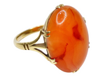 Orange Jade 14k Gold Vintage Ring