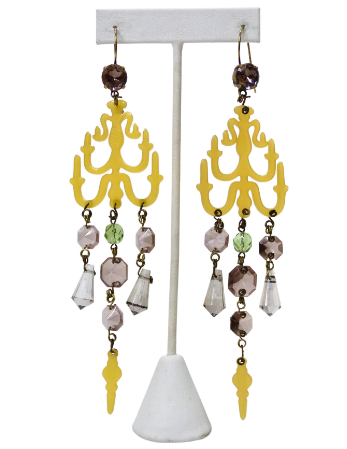 Jean Paul Gaultier Resin & Crystal Chandelier Earrings