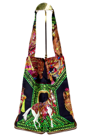 Fashionable High Capacity All-over Print Tote Bag With Silk Scarf