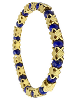 Tiffany & Co. Blue Lapis & 18k Gold Beaded Bracelet