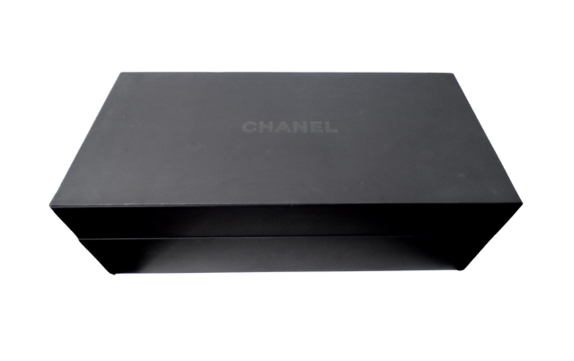 CHANEL Lambskin Quilted Foldable Jewelry Box With Chain Black