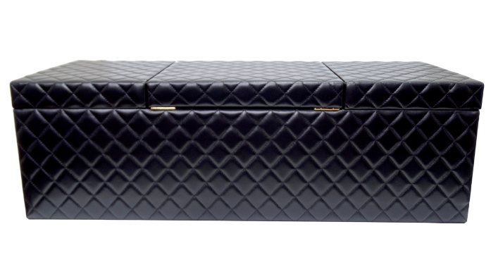 Chanel Quilted Lambskin Leather CC Pearl Large Jewelry Box