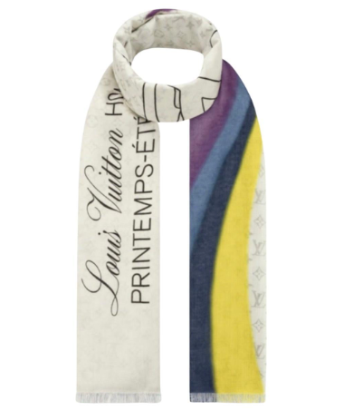 Louis Vuitton Takashi Murakami Multicolor Cashmere Shawl Scarf Limited  Edition