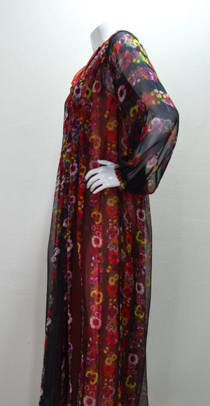GIORGIO SANT'ANGELO Vintage 70's Floral Maxi Dress