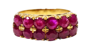 Ruby and 14k Gold Cluster Ring