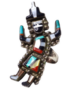 AC Zuni Signed Navajo Artisan Inlay Ring