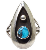 Turquoise Sterling Silver Pear-Shaped Ring