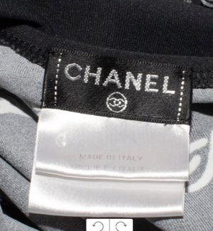 Chanel Size 40 Black Paisley Swimsuit