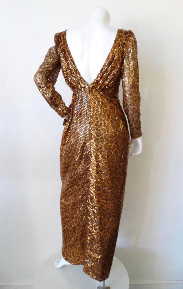 Vintage by Misty Saks Fifth Avenue Leopard Sequins Dress