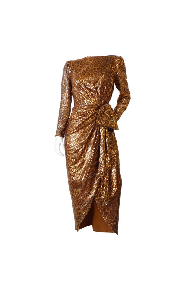 Saks Fifth Avenue Leopard Sequins Dress Vintage by Misty Saks Fifth Avenue Leopard Sequins Dress Vintage by Misty