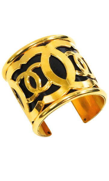 Chanel Metal Cuff in Black and Gold — UFO No More