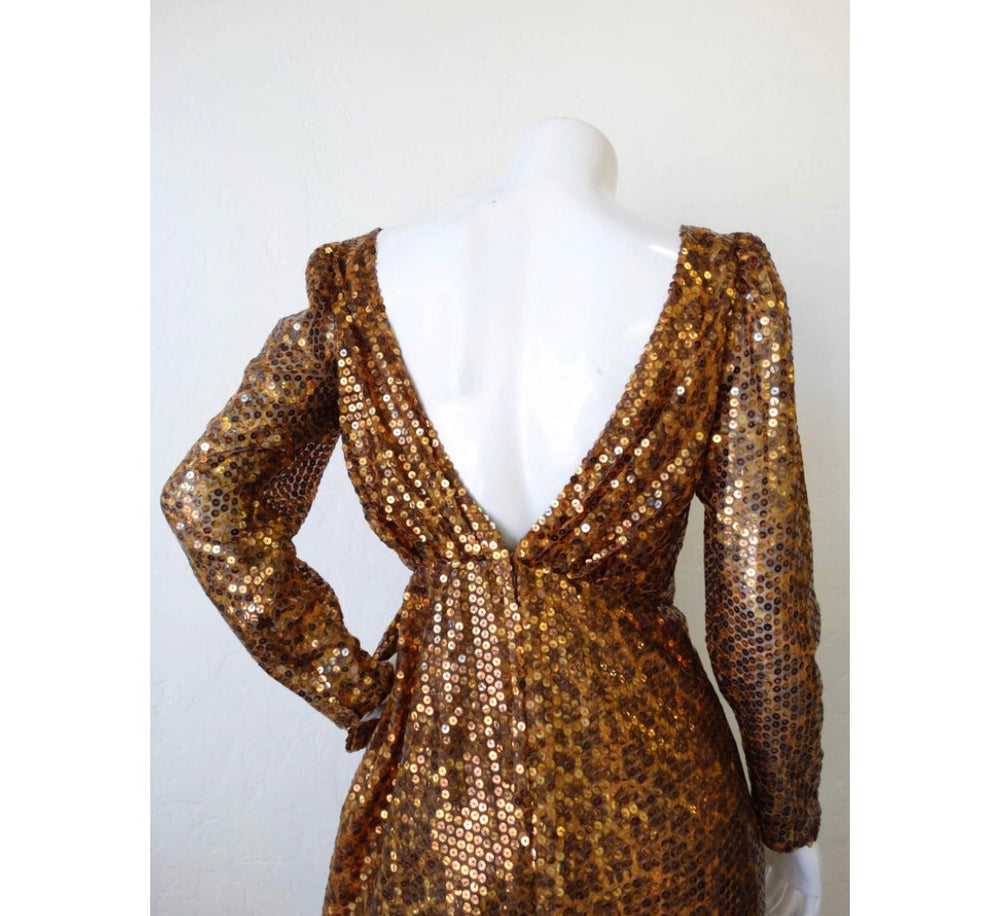 Saks Fifth Avenue Leopard Sequins Dress – Vintage by Misty