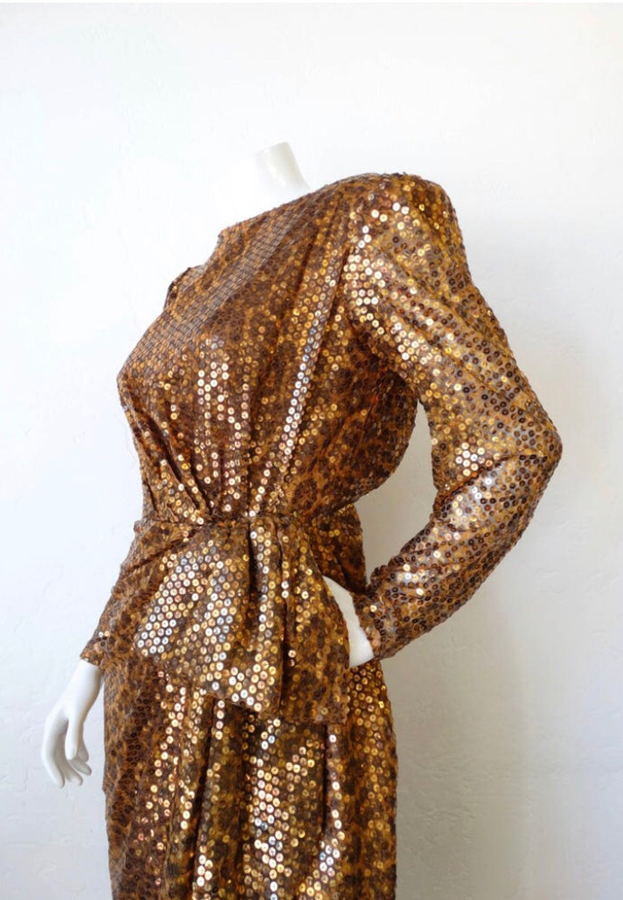 Saks Fifth Avenue Leopard Sequins Dress