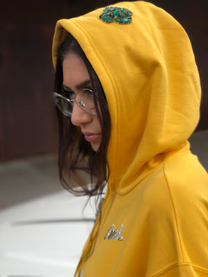Chanel x Pharrell 2019 Appliqué Sunflower Yellow Hoodie Sweatshirt