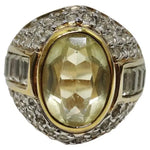 1970 18K Gold Plated Synthetic Citrine Ring