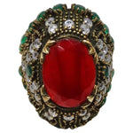1990 Synethic Ruby Emerald Cocktail Ring