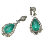 1980s Blue Green Stone Drop Earrings